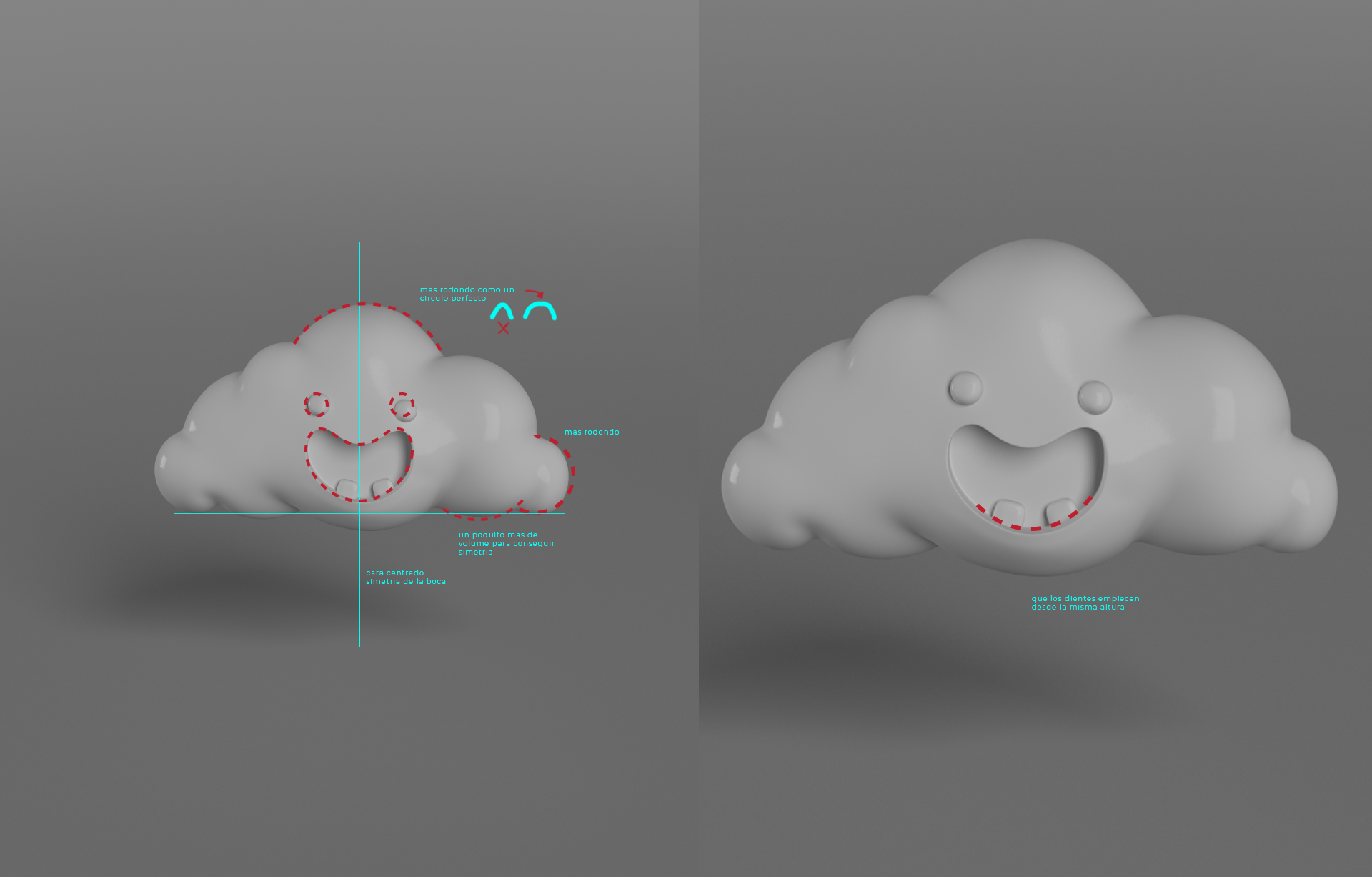 Correction notes on top of a cloud render